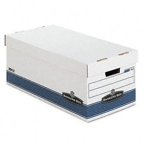 Stor/File Storage Box, Letter, Locking Lid, White/Blue, 4/Cartonbankers 