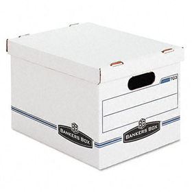 Stor/File Storage Box, Letter/Legal, Lift-off Lid, White/Blue, 4/Cartonbankers 