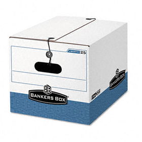 Storage Box, Legal/Letter, Tie Closure, White/Blue, 4/Cartonbankers 