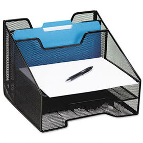 Combination Sorter, Five Sections, Mesh, 12 1/2 x 11 1/2 x 9 1/2, Blackrolodex 