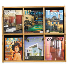 Safco 5707OB - Expose Six-Pocket Magazine Display, 29-1/4w x 2-1/2d x 26h, Black/Oaksafco 