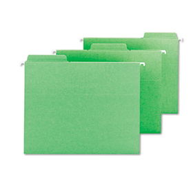 FasTab Hanging File Folders, Letter, Green, 20/Boxsmead 