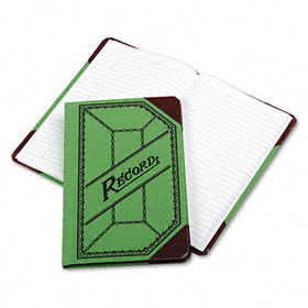 Miniature Account Book, Green/Red Canvas Cover, 208 Pages, 9 1/2 x 6boorum 