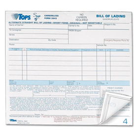 Hazardous Material Short Form, 8 1/2 x 7, Four-Part Carbonless, 50 Forms