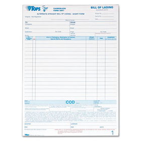 Bill of Lading,16-Line, 8-1/2 x 11, Four-Part Carbonless, 50 Forms