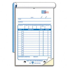 Sales Slip Book, 5 1/2 x 7 7/8, Two-Part Carbonless, 50 Sets/Booktops 