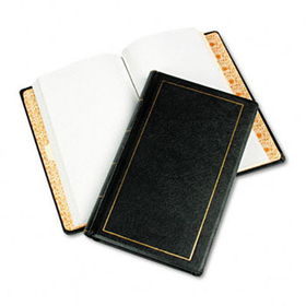 Looseleaf Minute Book, Black Leather-Like Cover, 125 Pages, 8 1/2 x 14