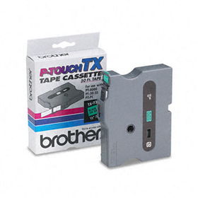 Brother P-Touch TX7311 - TX Tape Cartridge for PT-8000, PT-PC, PT-30/35, 1/2w, Black on Greenbrother 