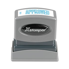 Xstamper ECO-GREEN 1008 - Title Message Stamp, APPROVED, Pre-Inked/Re-Inkable, Bluexstamper 