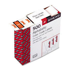 A-Z Color-Coded Bar-Style End Tab Labels, Letter K, Light Orange, 500/Roll