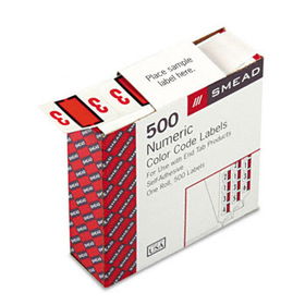 Single Digit End Tab Labels, Number 3, Dark Orange-on-White, 500/Roll