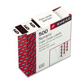 Single Digit End Tab Labels, Number 9, Brown-on-White, 500/Roll