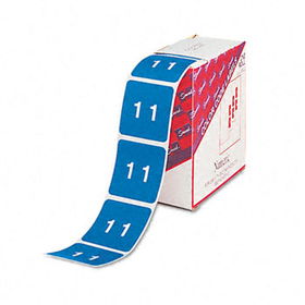 Single Digit End Tab Labels, Number 1, White-on-Light Blue, 250/Rollsmead 