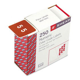 Single Digit End Tab Labels, Number 5, White-on-Brown, 250/Rollsmead 