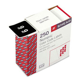 Single Digit End Tab Labels, Number 9, White-on-Black, 250/Rollsmead 