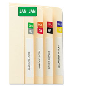 Month End Tab Folder Labels, Assorted Colors, 250 per Month, 3000/Boxsmead 