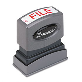 Xstamper ECO-GREEN 1051 - Title Message Stamp, FILE, Pre-Inked/Re-Inkable, Redxstamper 