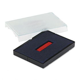 Trodat T4727 Dater Replacement Pad, 1 5/8 x 2 1/2, Red/Bluestamp 