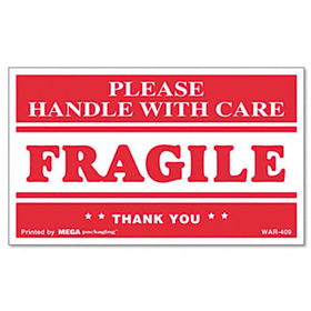 FRAGILE HANDLE WITH CARE Self-Adhesive Shipping Labels, 3 x 5, 500/Rolluniversal 