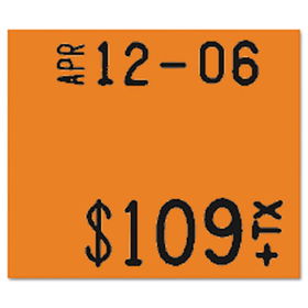 Pricemarker 1115 Two-Line Removable Label,5/8x3/4, Fluorescent Red, 3 Rolls/Pack