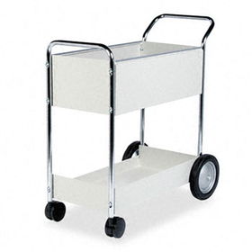 Fellowes 40922 - Steel Mail Cart, 150-Folder Capacity, 20w x 38-1/2d x 39h, Dove Gray