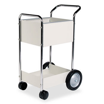 Steel Mail Cart, 75-Folder Capacity, 20w x 25-1/2d x 39h, Dove Gray