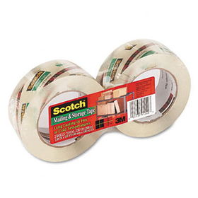 Scotch 36502L - Moving & Storage Tape, 1.88 x 110 yards, 3 Core, Clear, 2 Rolls/Packscotch 