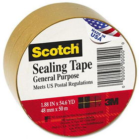 Scotch 37102TN - Bulk-Packed Commercial Grade Tape, 2 x 55 yards, 3 Core, Tan