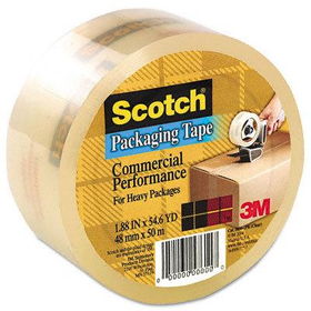 Scotch 37502CR - Commercial Grade Packaging Tape, 1.88 x 54.6 yards, 3 Core, Clearscotch 