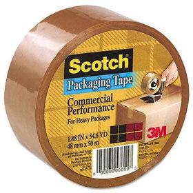 Scotch 37502TN - Commercial Grade Packaging Tape, 1.88 x 54.6 yards, 3 Core, Tan