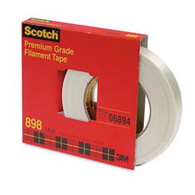 High-Strength Filament Tape, .70"" x 60yds, 3"" Core, Clear