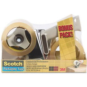 Scotch BP1TC - Box Sealing Tape Dispenser with 2 Rolls of Tape, 1.88 x 54.6 yardsscotch 