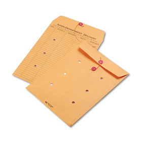 Brown Kraft Kraft String & Button Interoffice Envelope, 9 x 12, 100/Carton