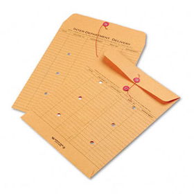 Brown Recycled Kraft String & Button Interoffice Envelope, 10 x 13, 100/Cartonquality 