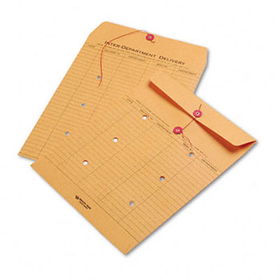 Brown Kraft Kraft String & Button Interoffice Envelope, 10 x 13, 100/Carton