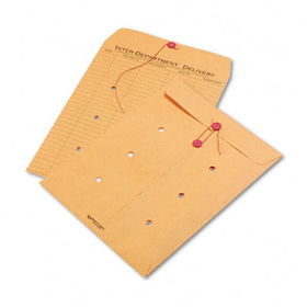 Brown Kraft Kraft String & Button Interoffice Envelope, 10 x 13, 100/Carton