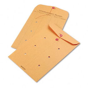 Brown Kraft Kraft String & Button Interoffice Envelope, 10 x 15, 100/Carton