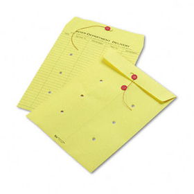 Colored Paper String & Button Interoffice Envelope, 10 x 13, Yellow, 100/Boxquality 