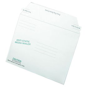 Antistatic Fiberboard Disk Mailer, 6 x 8 5/8, White, Recycled, 25/Box