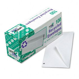 White Wove Business Envelope Convenience Packs, V-Flap, #10, Recycled, 100/Box