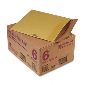 Jiffy Rigi Bag Mailer, Side Seam, #6, 12 1/2 x 15, Golden Brown, 100/Carton