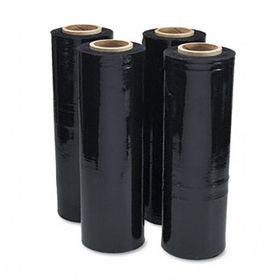 Black Stretch Film, 18w x 1, 500ft Roll, 20mic (80-Gauge), 4/Cartonuniversal 