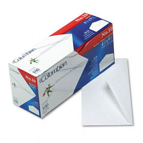 Columbian CO196 - Gummed Flap Business Envelope, V-Flap, #10, White, 100/Boxcolumbian 