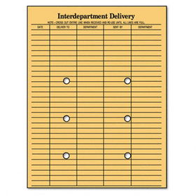 Columbian CO880 - String & Button Interoffice Envelope, 10 x 13, 28lb, Brown, 100/Boxcolumbian 