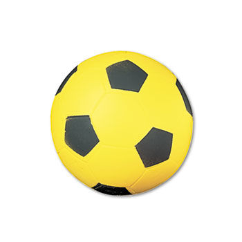 Coated Foam Sport Ball, For Soccer, Playground Size, Yellow