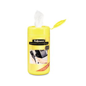 Telephone Surface Cleaner Wet Wipes, Cloth, 5 x 6, 100/Tubfellowes 