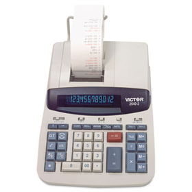 2640-2 Two-Color Printing Calculator, 12-Digit Fluorescent, Black/Redvictor 