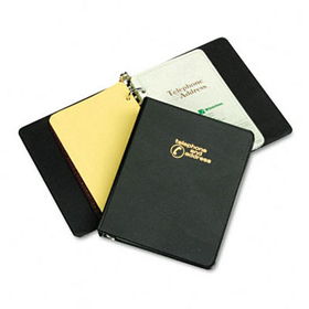 Looseleaf Phone/Address Book, 1"" Capacity, 5-1/2 x 8-1/2, Black Vinylwilson 