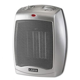 Lasko 754200 - Ceramic 1500W Heater w/Adjustable Thermostat, 7w x 6d x 9-1/5h, Graylasko 