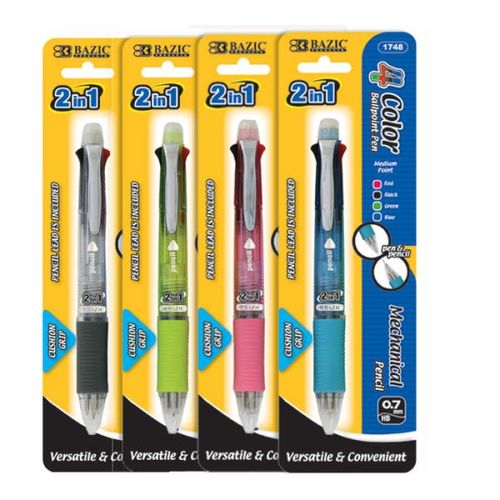 BAZIC 2-In-1 Mechanical Pencil & 4-Color Pen Case Pack 144bazic 